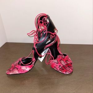 Max Mara Python Print Leather Sandal